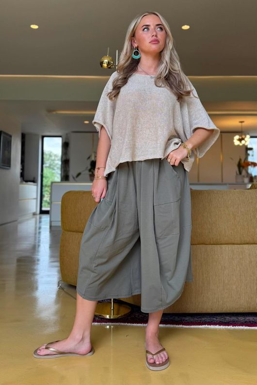 Oscar Pleat Shulotte Khaki